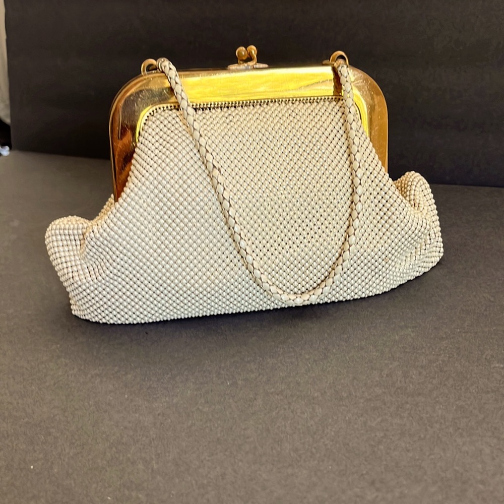 White & Gold Mesh Bag